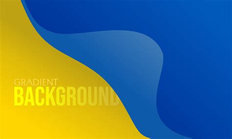 Yellow Blue Color Gradient Background With Curved Elements Suitable