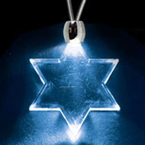 Blue Acrylic Star Of David Pendant Light Up Necklacechina Wholesale