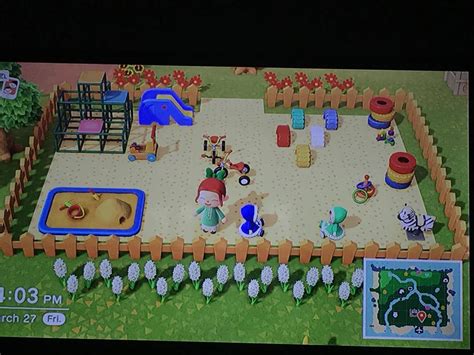 New leaf, you'll need the nintendo switch online app for. I made a playground! Just need a tea set for the dolls! : ac_newhorizons in 2020 | Animal ...