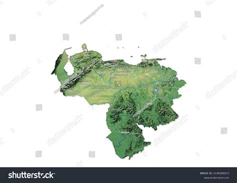 Isolated Map Venezuela Capital National Borders Stock Illustration