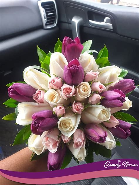 Bouquet Con Rosas Y Tulipanes Elaborado Por Novias Camely Wedding
