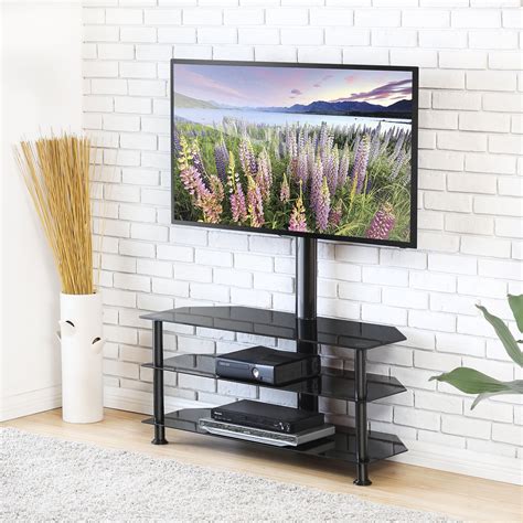 Fitueyes Swivel Tv Stand With Height Adjustable Mount 3 In 1 Flat Panel