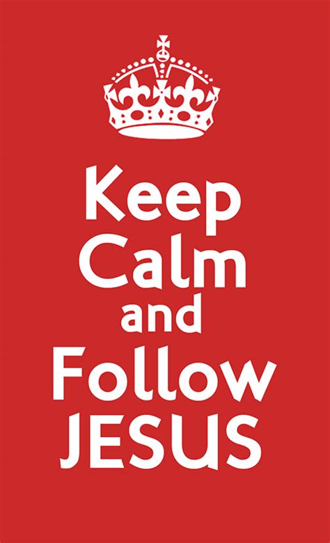 3×5 Inch Red Keep Calm And Follow Jesus Sticker Christian Faith