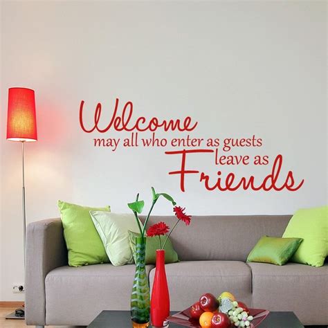 Welcome Friends Quote Wall Sticker Decal World Of Wall Stickers