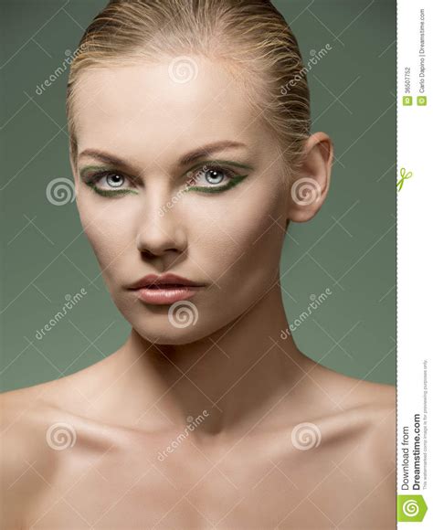 Sensual Caucasian Girl With Make Up Stock Photo Image Of Eyes Naked