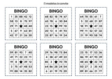 Cartela De Bingo Para Imprimir Modelos De Convite
