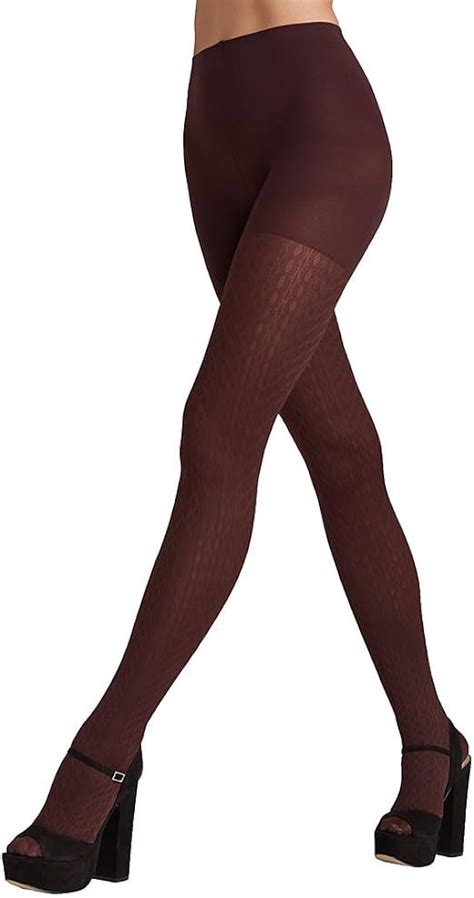 Spanx Womens Cable Knit Tights Chestnut Brown Brown Uk