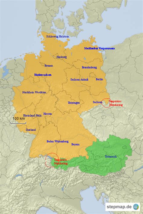 Deutschland executive karte 58 x 76cm. Deutschland Österreich von janten - Landkarte für Deutschland