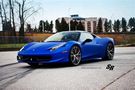 Blue Ferrari 458 Italia With 22 Inch Pur Wheels Gtspirit