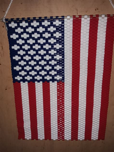 American Flag Beaded Banner Etsy Flag Beads Beaded Banners