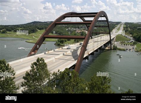 Austin Pennybacker 360 Bridge In Austin Texas Spans Over Town Lake