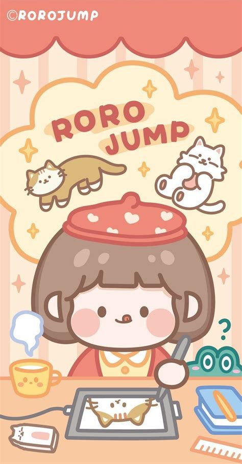 Roro Jump Cute Cartoon Wallpapers Cute Doodles Cute Anime Wallpaper