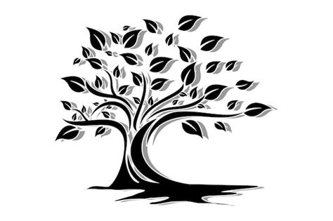 Ilustração Do Logotipo Root Of The Tree Silhueta De Vetor De Uma