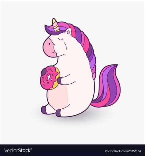 Cute Cartoon Unicorn Funny Royalty Free Vector Image