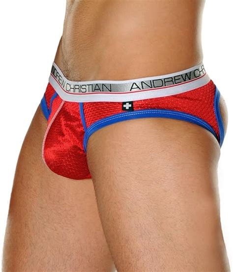 Andrew Christian Herren New Air Jock Underwear With Show It Tech Red X Large Amazon De