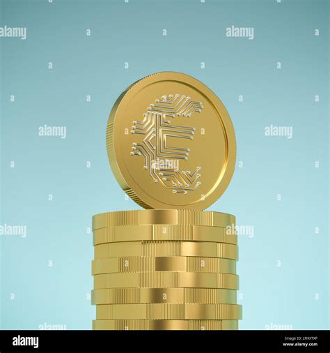 digital euro concept euro style coins with a euro sign in a printed circuit board layout stock