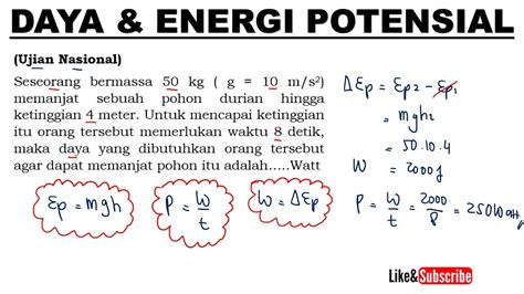 Energi Potensial Gravitasi Dan Daya Usaha Dan Energi Fisika Sma Youtube