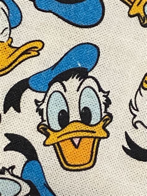 Donald Duck Fabric Donald Duck Faces Fat Quarter Fabric Etsy Uk