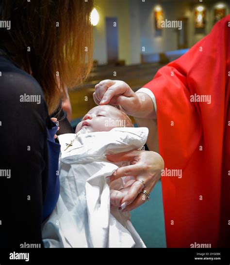 Baby Catholic Baptism Stock Photo Alamy