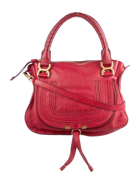 Chloé Pebbled Drew Crossbody Red Shoulder Bags Handbags Chl37150