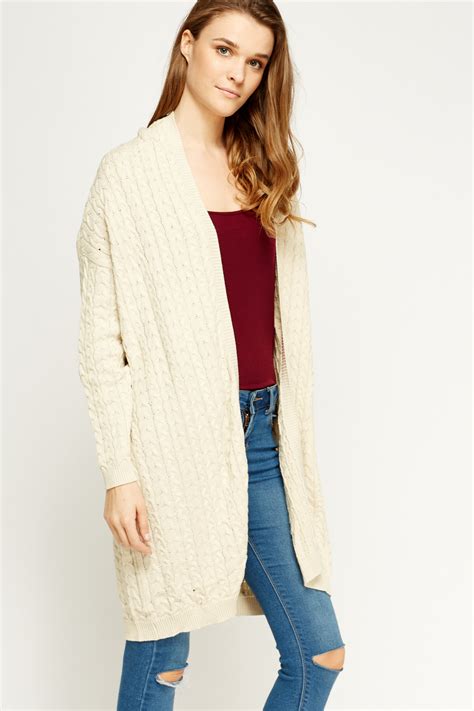 Cable Knit Long Line Cardigan Just 7
