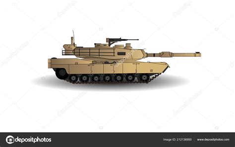 M1a2 Abrams Main Battle Tank Vector Illustration Este Tanque Batalla