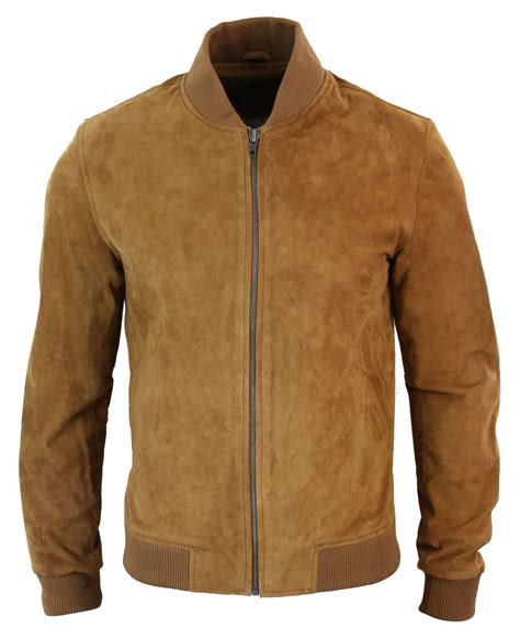 Mens Real Suede Leather Varsity Bomber College Jacket Classic Retro
