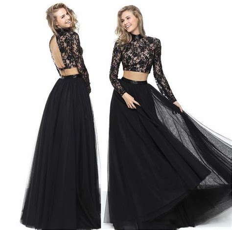 Black Two Piece Prom Dress Dresses Beautiful Evening Dresses Piece
