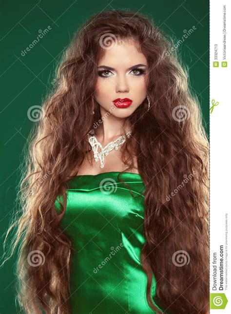 Hair Beautiful Brunette Woman Healthy Long Brown Hair