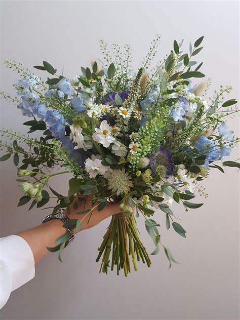 Meadow Blue And White Bouquet Wild Flowers Boquette Flowers