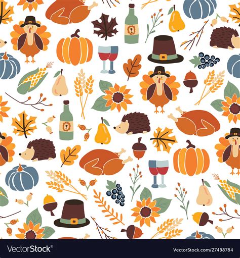 Seamless Thanksgiving Day Pattern Royalty Free Vector Image