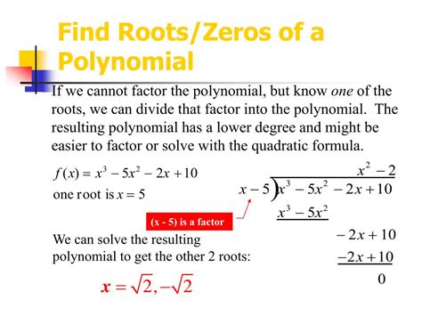 Ppt Zeros Of Polynomials Functions Powerpoint Presentation Free