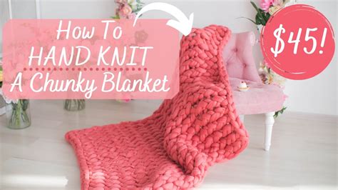 How To Hand Knit A Chunky Blanket Diy Chunky Knit Blanket Tutorial