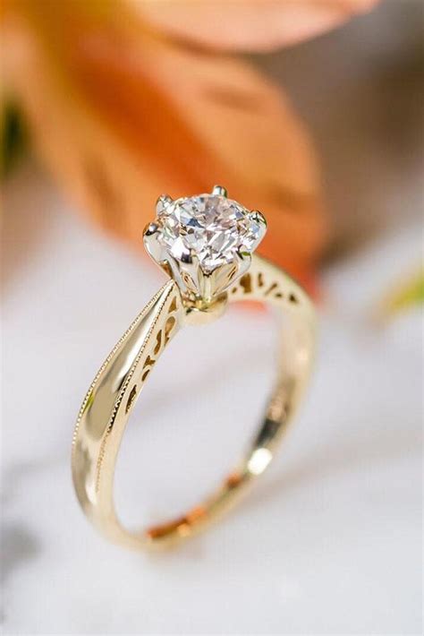 42 The Best Yellow Gold Engagement Rings From Pinterest Oh So Perfect