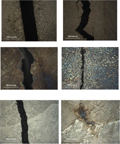 Microscopic Photos Of Crack Growth Patterns In Type A B And D