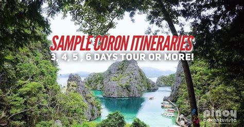 Sample Coron Itineraries For 3 4 5 6 Days Tour Or More Tourist