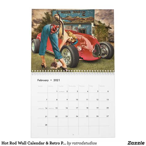 Hot Rod Wall Calendar And Retro Pinups Wedding Color Schemes