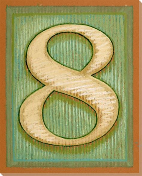 Block Number 8 Wrapped Canvas Giclee Print Wall Art Wall Decor Artwork
