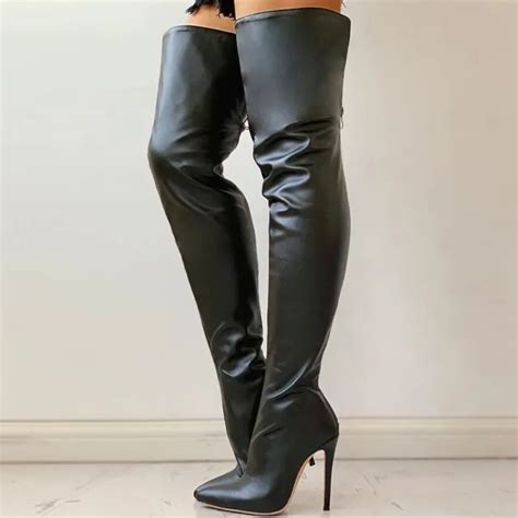 Womens Sexy Over The Knee Thigh High Boots High Heels Pointy Toe Zip Party Shoes 4602 Picclick