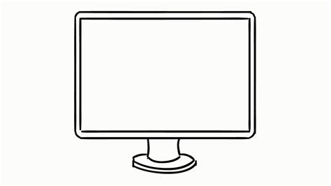 Computer Monitor Screen Animation Line Drawing Illustration Transparent