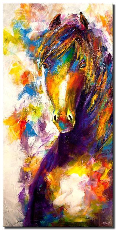 Abstract And Modern Paintings Osnat Fine Art Colorful Horse