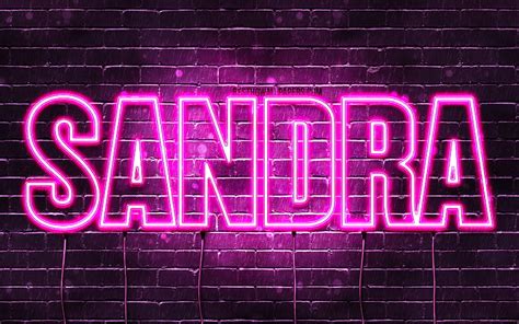 4k Free Download Sandra With Names Female Names Sandra Name Purple