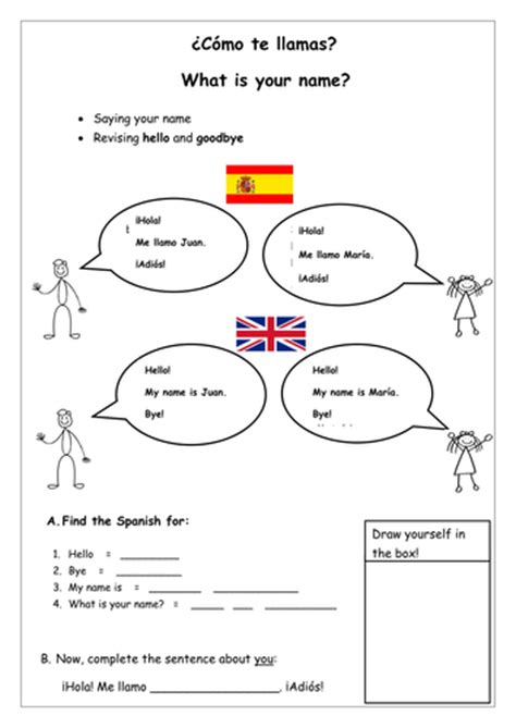 Spanish Basic Worksheet Pack Greetings Name Age Colours Numbers