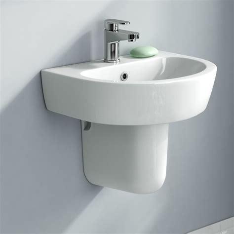 This neat design of semi pedestal sinks also provides you with the option of utilising the space beneath the basin for storing bathroom essentials. Lyon Wall Mounted Semi-Pedestal Basin - Contemporary ...