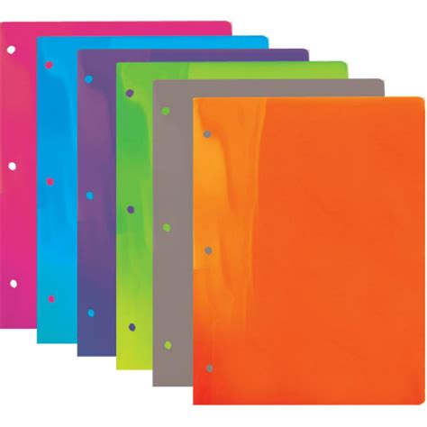 Bazic Poly 2 Pocket Folder Translucent Colors 3 Prong 3 Hole