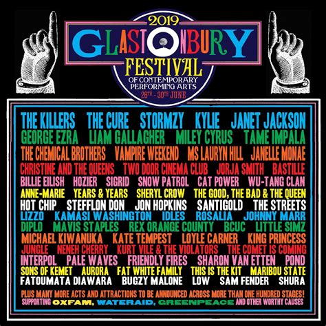 Glastonbury 2019s First Lineup More Acts Still To Be Announced R