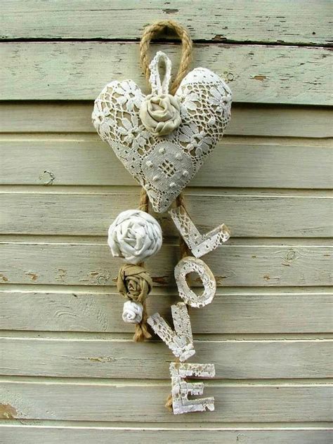 Valentine Rustic Heart Door Hanger Valentine Shabby Chic Heart
