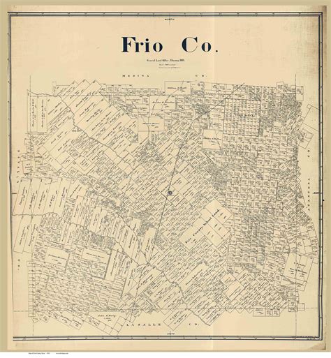 Frio County Texas 1893 1935 Old Map Reprint Old Maps