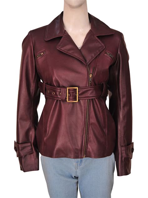 Trendy Women Belted Brown Leather Jacket Women Jacket Mauvetree