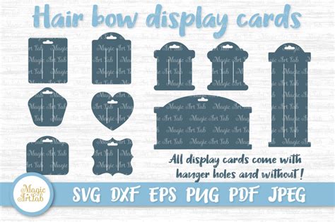 Hair bow card svg, Hair bow card template, Bow display cards By